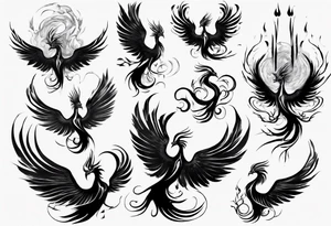 Spiritual phoenix tattoo idea