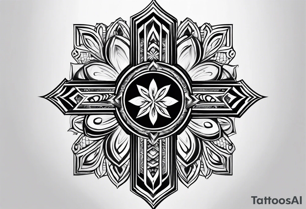 cross minimalista tattoo idea