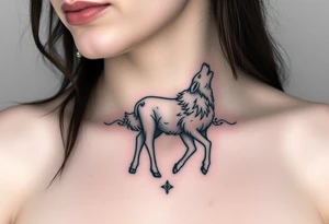 Sheep with wolf coming out of its body tattoo idea