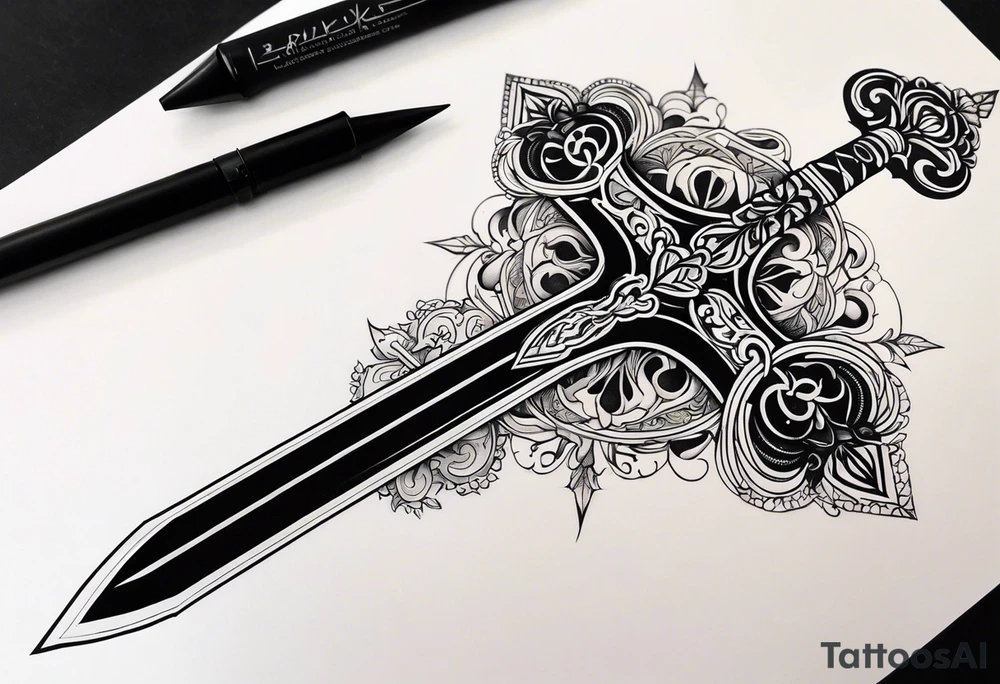 Sword and cross tattoo idea