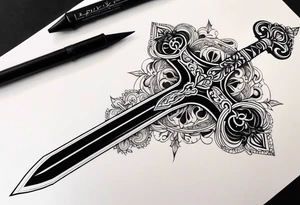 Sword and cross tattoo idea