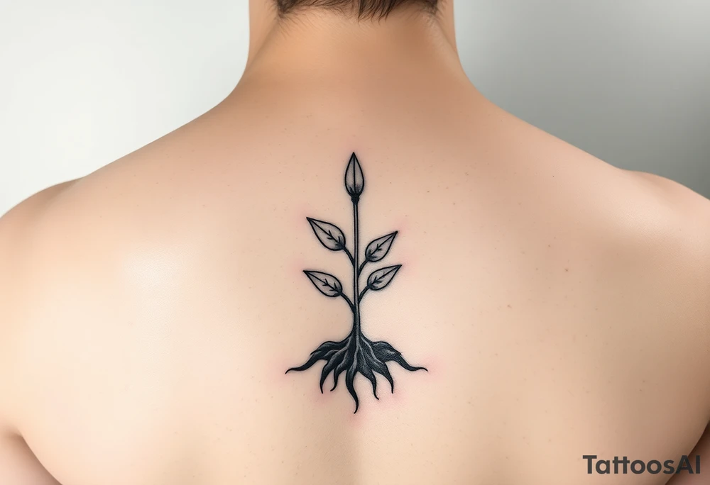 minimalistic symbolic sprout tattoo as a cycle that symbolizes that every year we just grow all over again tattoo idea