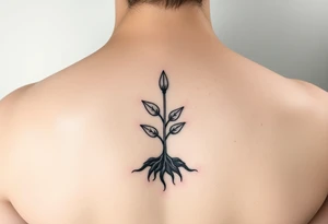 minimalistic symbolic sprout tattoo as a cycle that symbolizes that every year we just grow all over again tattoo idea