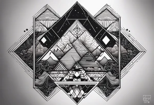 tattoo fine line, contendo árvore da vida, símbolos geométricos, textos em latim sobre força e coragem, DNA,  no ante braço masculino tattoo idea