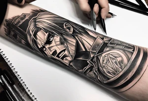 Attack on titan forearm tattoo tattoo idea