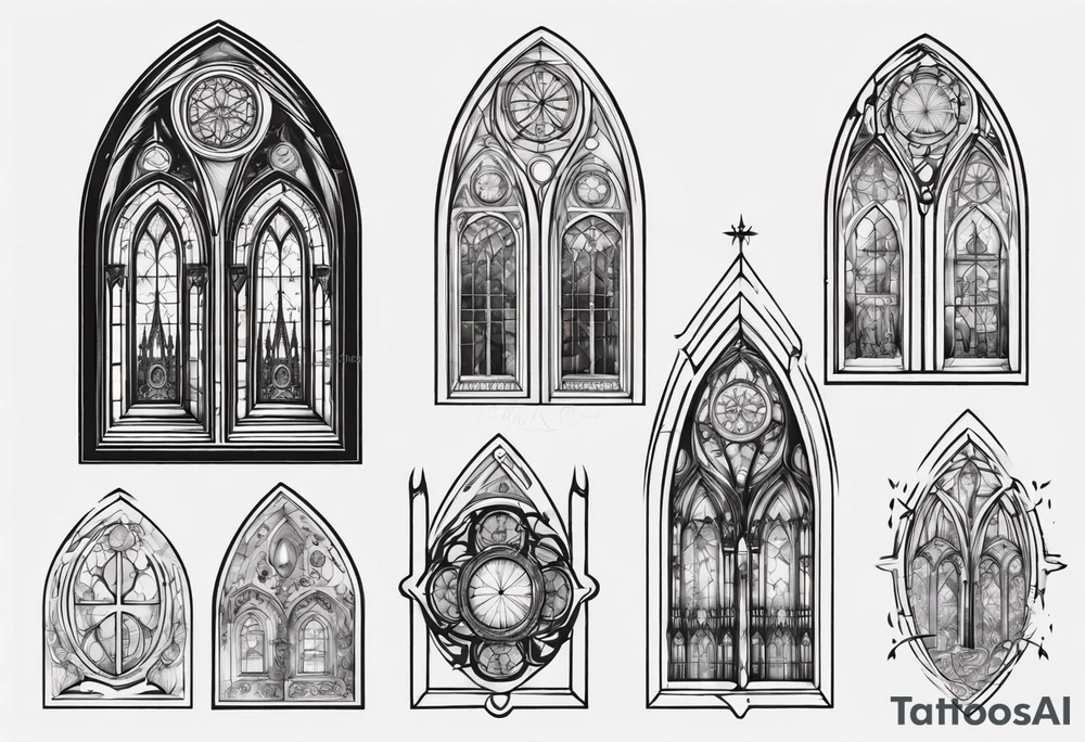Gothic cathedral window tattoo idea
