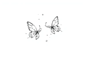 Simple butterflies with sparkles and some bubbles tattoo idea