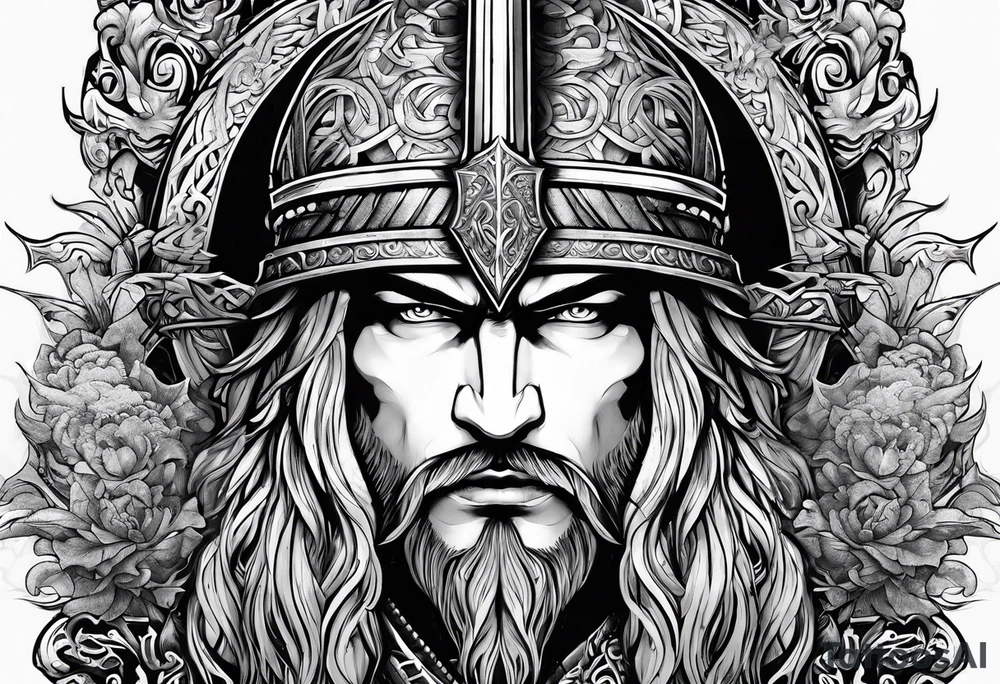 Valhalla sword warrior tattoo idea