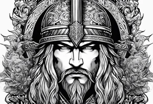 Valhalla sword warrior tattoo idea