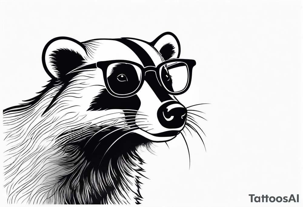 badger with glasses on tattoo idea