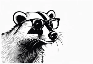 badger with glasses on tattoo idea