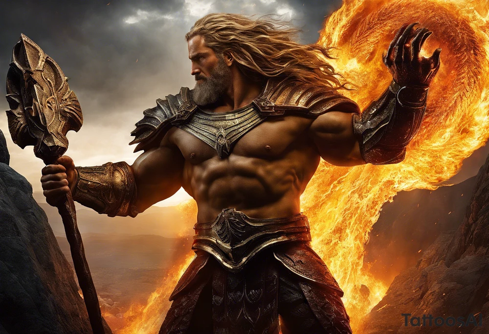 Prometheus: Ein muskulöser Titan, der das Feuer den Menschen bringt, mit einem fokussierten Blick und einer ausgestreckten Hand, die das flammende Feuer hält.
	2.	Herakles und die Hydra: Herakles, stark und kämpferisch, mit einem entschlossenen Ausdruck, der die Hydra mit ihrem schlangenartigen Körper besiegt, während er mutig gegen sie kämpft.
	3.	Odysseus’ Reise: Ein sturmgepeitschtes Schiff, auf dem Odysseus und seine Mannschaft gegen die Wellen kämpfen, mit ausdrucksstarken Gesichtern, die Entschlossenheit und Überlebenswillen zeigen.
	4.	Perseus und Medusa: Perseus, mit erhobenem Schwert, der Medusa entgegentritt, mit ihrem schlangenhaften Haar und ihrem verstörenden Blick, der das Leid und die Herausforderungen symbolisiert, die Perseus überwinden musste.
	5.	Die Eule der Athena: Eine majestätische Eule, ruhig und wachsam, mit großen, klaren Augen, die Weisheit und Stärke symbolisieren, und in der Nähe des Ellbogens platziert sind.

Auf unterarm tattoo idea