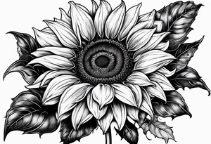 sunflower to cover scars with stem around the arm tattoo idea