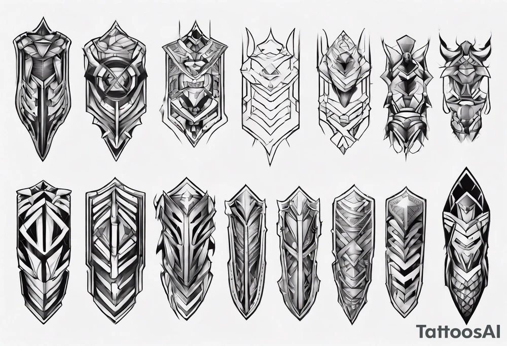 Leg armor tattoo idea