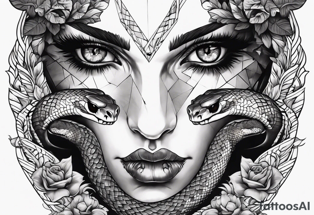 Snake Coming Out From An Eye Of A Broken Skull. tattoo idea