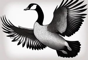 canadian goose shaking wings profile tattoo idea