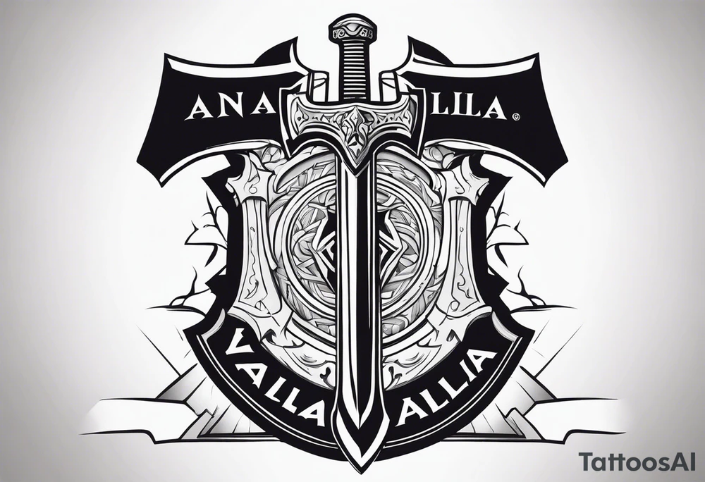 Valhalla sword shield axe
stairs tattoo idea