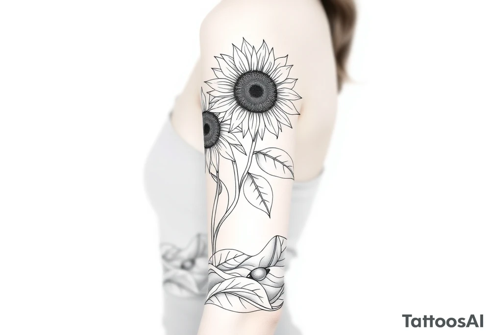 Sunflowers and ocean tattoo idea