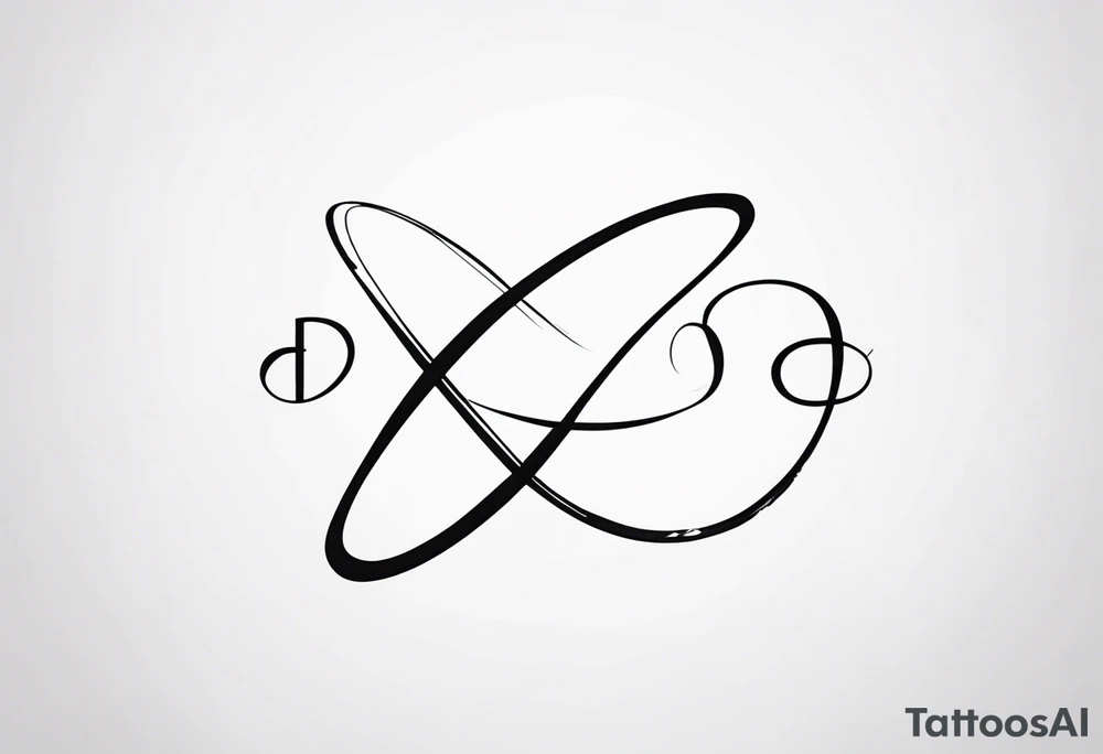 Infinity symbol, containing the letters "D3" and "SJ" tattoo idea