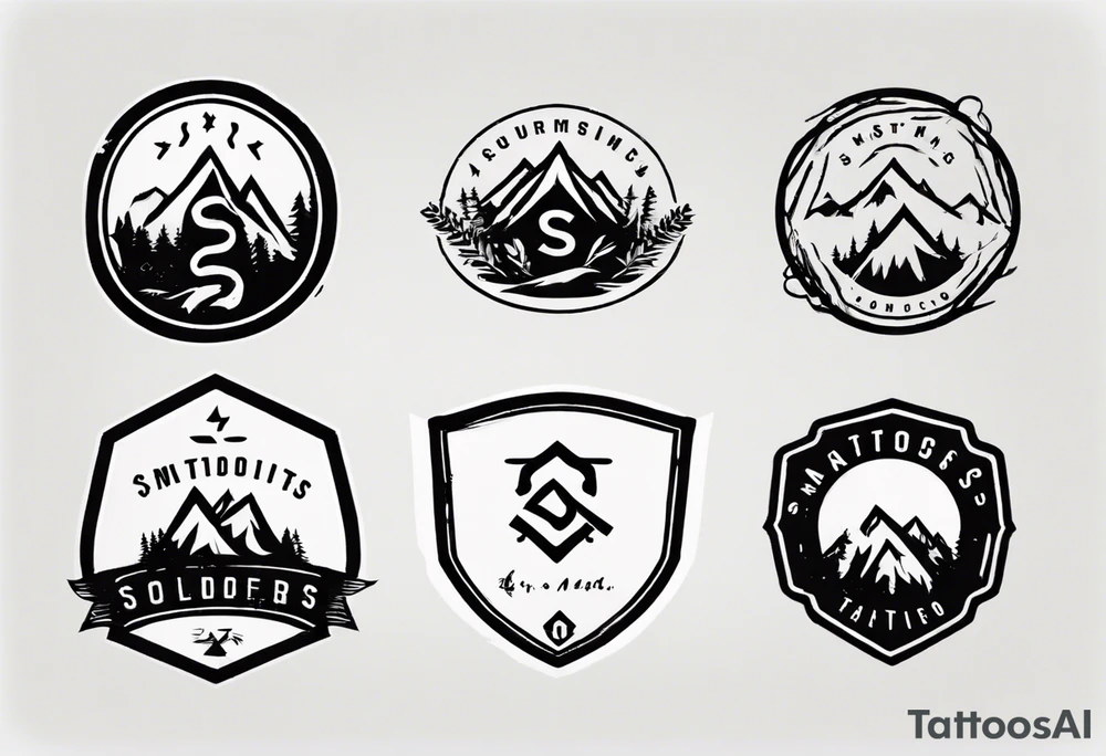 A logo for an outdoors company that includes an "S" and an "M" tattoo idea