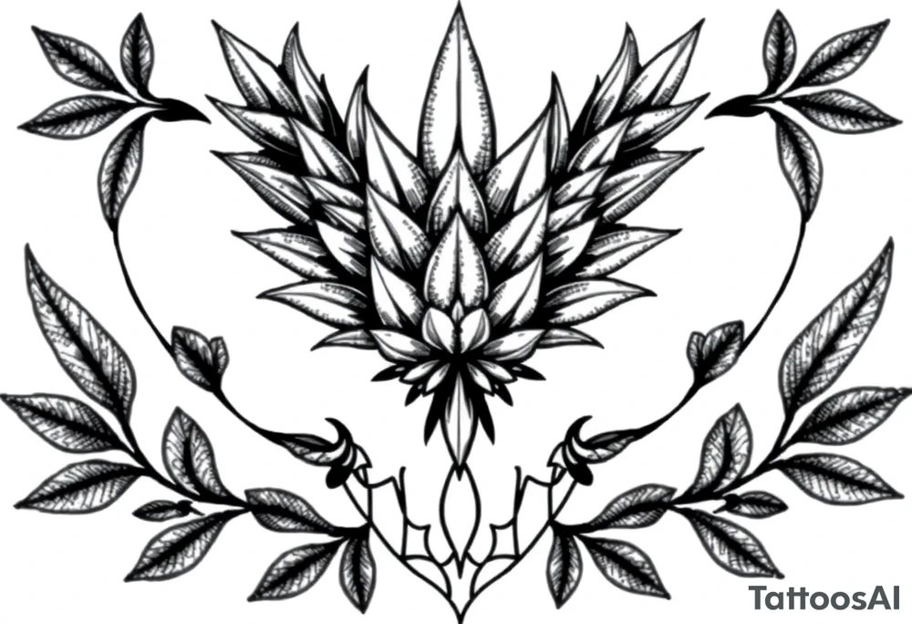 Bushy crown pineapple vagina, design to go over vagina , erotic vagina area design, anus to be at the bottom tattoo idea