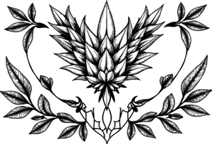 Bushy crown pineapple vagina,  design to go over vagina , erotic vagina  area design, anus to be at the bottom tattoo idea