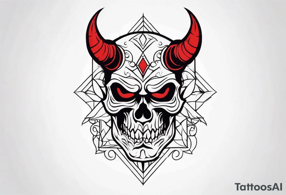 devil skull tattoo idea