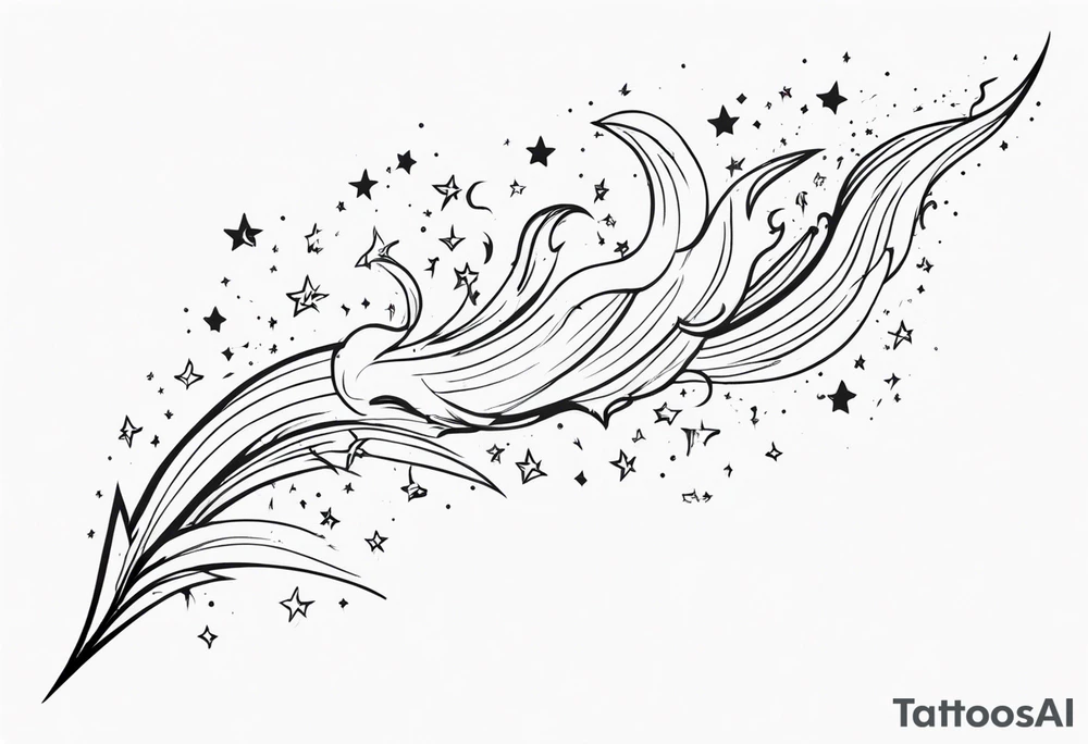 fire breathing lightning stars tattoo idea