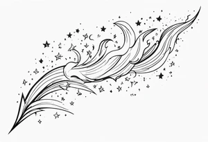 fire breathing lightning stars tattoo idea