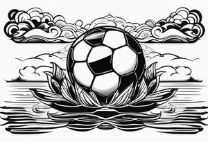 A football mirrored in a lake tattoo idea