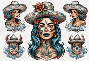 mexican
water-bearing woman and two little boys, tattoo idea