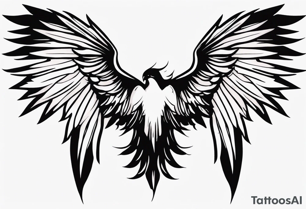 Dark angel wing tattoo idea