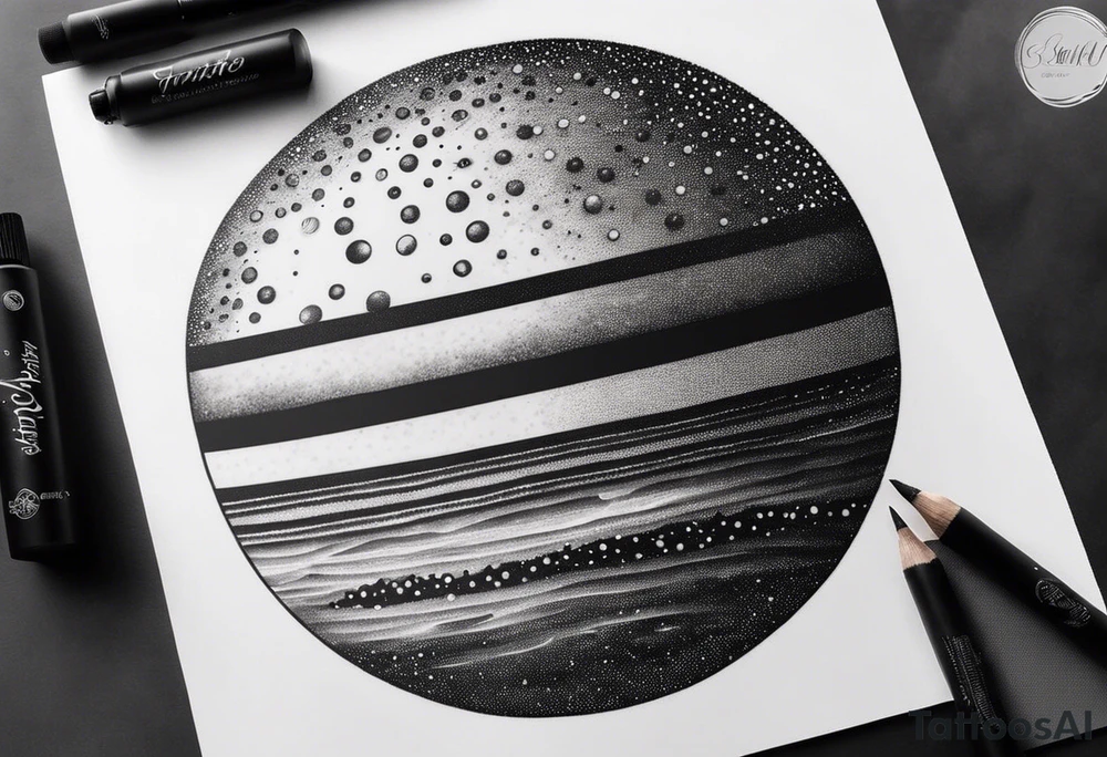 simple jupiter with white background tattoo idea