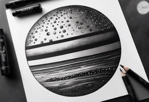 simple jupiter with white background tattoo idea