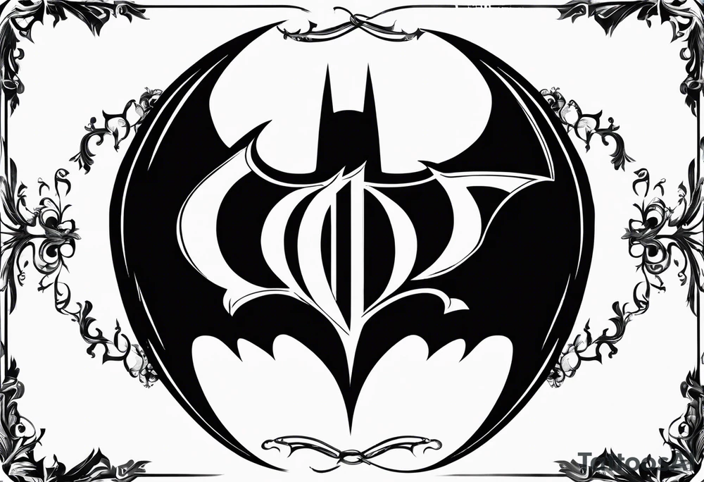 batman symbol, grunge, no circular tattoo idea