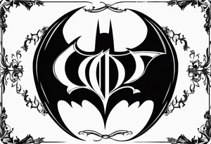 batman symbol, grunge, no circular tattoo idea