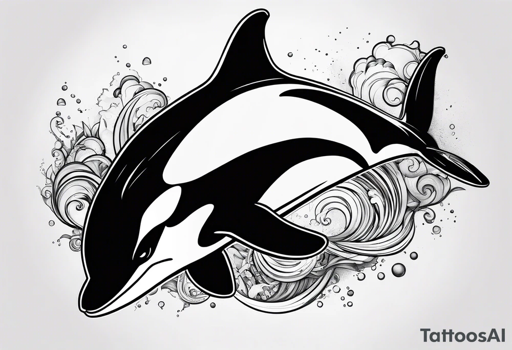 A killer whale with scars and just got in a fight tattoo idea