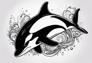 A killer whale with scars and just got in a fight tattoo idea