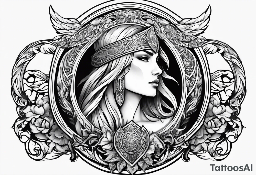 Valhalla sword shield mother tattoo idea
