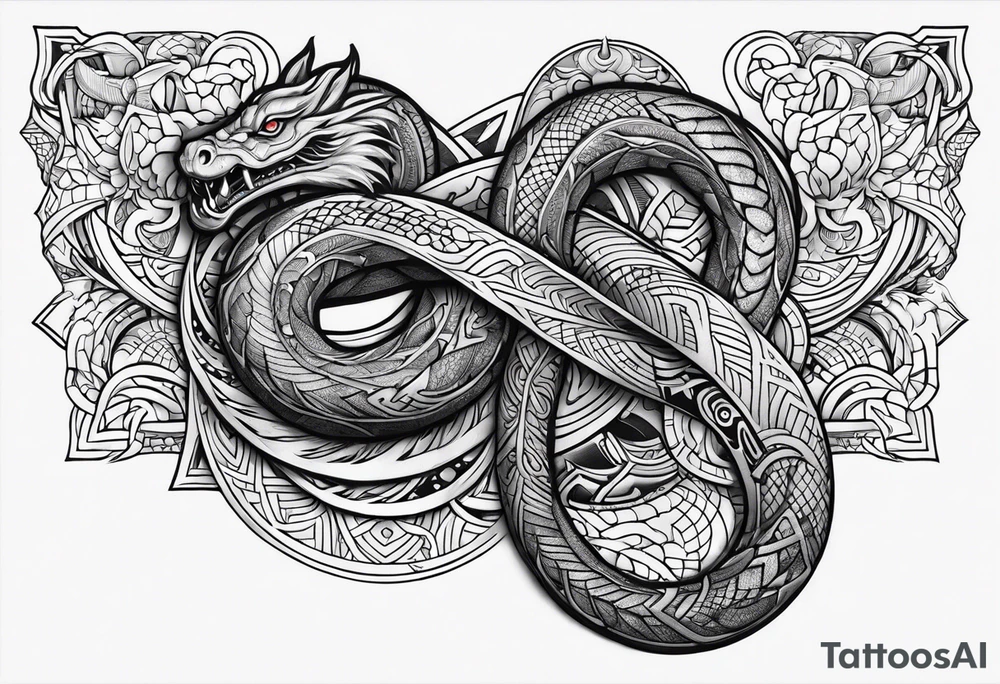 norse mythology world serpent wrap around tattoo design tattoo idea