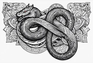 norse mythology world serpent wrap around tattoo design tattoo idea
