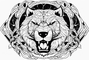 Angry wold tattoo idea