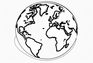 globe single line tattoo idea