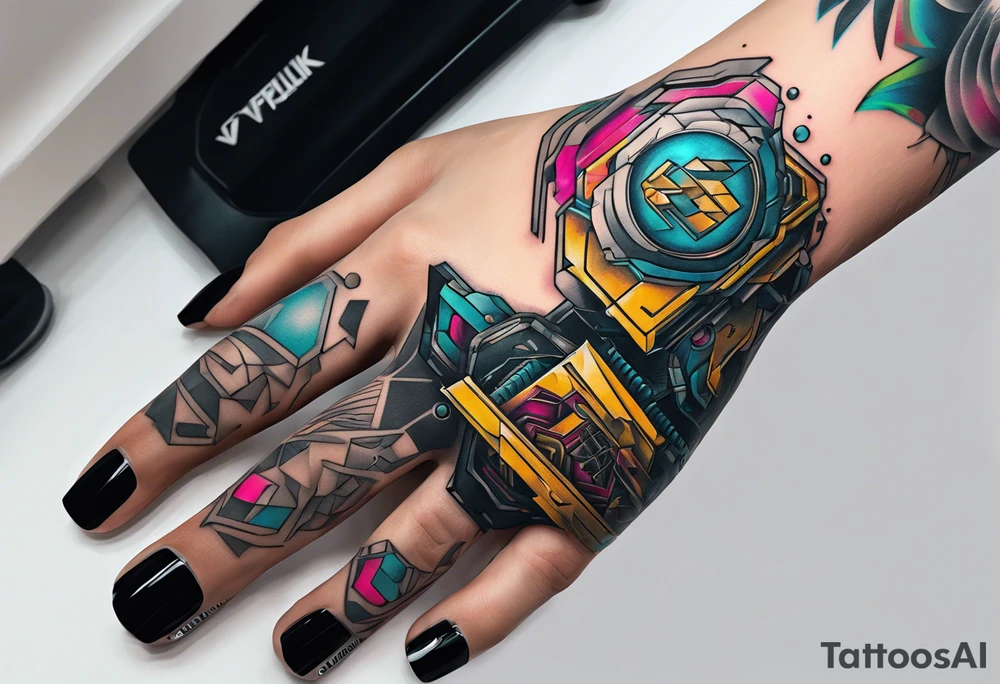 cyberpunk 2077, hand tattoo, tattoo idea