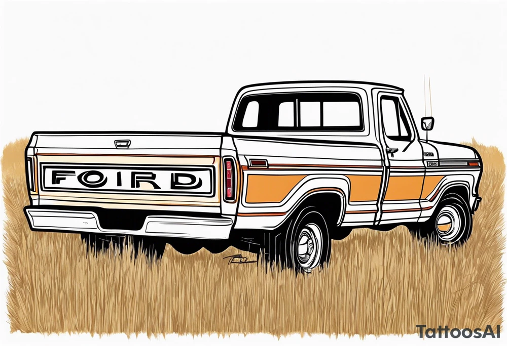 1974 ford f-100 in field tattoo idea