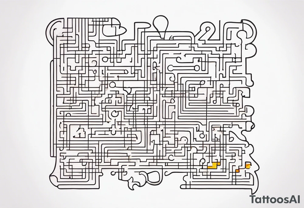 Puzzle piece with circuits tattoo idea