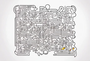 Puzzle piece with circuits tattoo idea