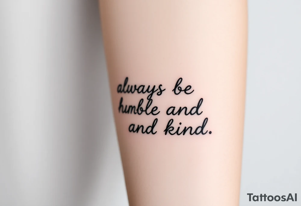 always be humble and kind tattoo idea