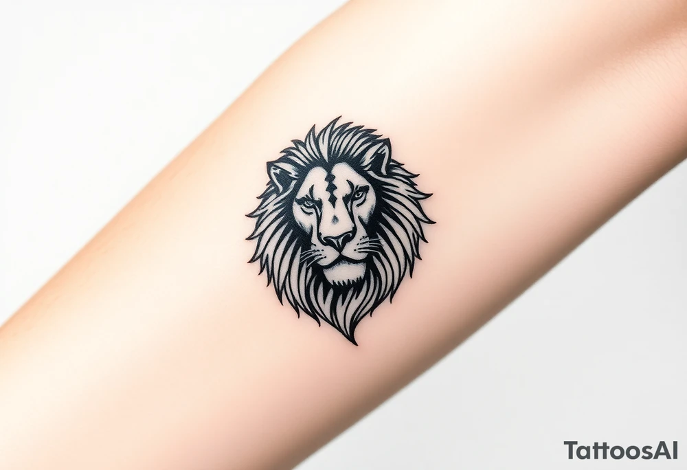 Fancy style "leo" constilation birth
 sign lion tattoo idea