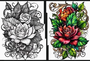 Vine and leaf sleeve tattoo idea